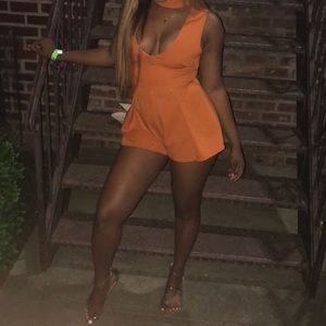 Orange skort romper